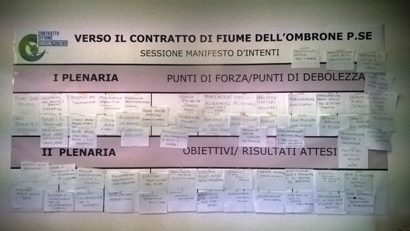 La “lavagna partecipata” verso il Manifesto d’Intenti del CdF Ombrone